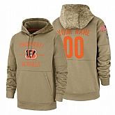 Cincinnati Bengals Customized Nike Tan Salute To Service Name & Number Sideline Therma Pullover Hoodie,baseball caps,new era cap wholesale,wholesale hats